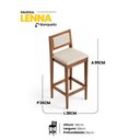 Ver imagem 4 de Kit 02 Banquetas Altas Lenna 99cm em Madeira e Encosto Estofado Linho Cru - Abmaza