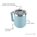 Ver imagem 3 de Caneca Térmica Café 450ml Tampa Aço Inox Parede Dupla Azul