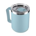 Ver imagem 1 de Caneca Térmica Café 450ml Tampa Aço Inox Parede Dupla Azul