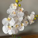 Ver imagem 2 de Arranjo Centro De Mesa 2 Orquídeas Branca Artificial Grande