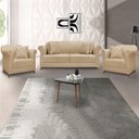 Ver mais imagens de Kit 2 Poltronas E Sofá 2 Lugares 1,80m Pés Castanho Dourado