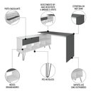 Ver imagem 3 de Mesa Escrivaninha em L Estilo Industrial Dhabi A06 - Mpozenato