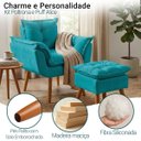 Ver imagem 4 de Kit Poltrona e Puff Alice Decorativa Confortável para Sala Recepção Manicure Quarto Tecido Suede