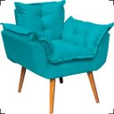 Ver imagem 2 de Kit Poltrona Decorativa Para Recepção Manicure Sala De Estar + Puff Reforçado Suede