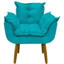 Ver imagem 2 de Kit Poltrona e Puff Alice Decorativa Confortável para Sala Recepção Manicure Quarto Tecido Suede