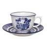 Xicara Com Pires Flamingo Blue Willow Oxford Porcelana 240M - 1