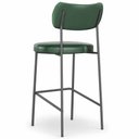 Ver imagem 4 de Kit 2 Banquetas Baixa Sala de Jantar Lisa Pés Preto PU Verde m² - Monari Design