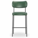 Ver imagem 3 de Kit 2 Banquetas Baixa Sala de Jantar Lisa Pés Preto PU Verde m² - Monari Design