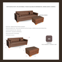 Ver imagem 5 de Sofá Gianni & Puff | Pé Cantoneira & Tecido Acquablock Impermeável | Medida 200cm | Camurça