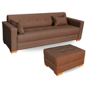 Ver imagem 4 de Sofá Gianni & Puff | Pé Cantoneira & Tecido Acquablock Impermeável | Medida 200cm | Camurça