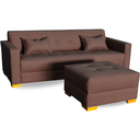 Ver imagem 2 de Sofá Gianni & Puff | Pé Cantoneira & Tecido Acquablock Impermeável | Medida 200cm | Camurça