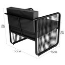 Ver imagem 2 de Conjunto 2 Poltronas para Área Externa Santiago em Alumínio e Corda Náutica Acesse Móveis