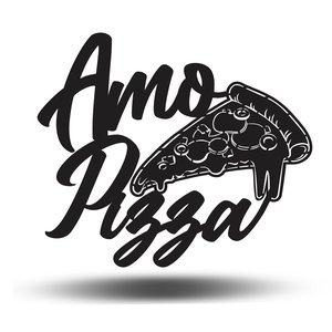 Painel Decorativo Amo Pizza Gourmet Forno a Lenha e Cozinha