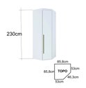 Ver imagem 4 de Guarda Roupa de Canto 45 Porta Espelhada Modular MDF Lotus Belmax:Branco