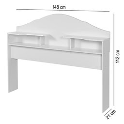 Cabeceira Para Box Em MDF Casal Evelyn Branco Carmolar - 4