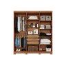 Guarda Roupa Casal Clara 100% Mdf 6 Portas - Panan:cinamomo/off White com Espelho - 2