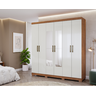 Guarda Roupa Casal Clara 100% Mdf 6 Portas - Panan:cinamomo/off White com Espelho - 1