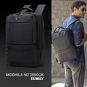 Ver imagem 3 de Mochila Notebook Isiway (preta) Carregador Usb e Amplo Espaço Isibrás Isibras