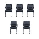 Ver imagem 1 de Kit com 5 Cadeiras Escritório Hotel Auditório com Rodízio Gravi Ch-357C-2X Preto