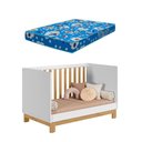 Ver imagem 4 de Quarto de Bebê Completo com Berço Slim Cômoda e Roupeiro Flora Branco Freijó Qmovi + Colchão Ortobom