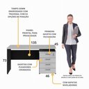 Ver imagem 3 de Escrivaninha Mesa Escritório 135cm 4 Gavetas Flex Multimóveis CR25314