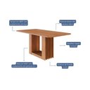 Ver imagem 2 de Mesa Multiuso Cozinha Ariela C/ Tampo Madeirado 180x90cm Cinamomo - Cimol