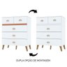 Cômoda 5 Gavetas Estilo Retrô 91cm Ziza V02 Branco/Camarim - Mpozenato - 3