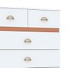 Cômoda 5 Gavetas Estilo Retrô 91cm Ziza V02 Branco/Camarim - Mpozenato - 6