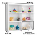 Ver imagem 2 de Estante Infantil Branca para Quarto do Bebê Marrocos 06 Nichos Casa Moderna