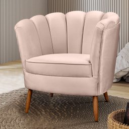 Poltrona Decorativa Ariel Petala com Pés de Madeira - Star Confort - 2