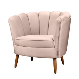 Poltrona Decorativa Ariel Petala com Pés de Madeira - Star Confort - 1