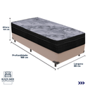 Ver imagem 3 de Cama Box e Colchão Airtech Pampa Molas Ensacadas Solteiro Ortobom: Bege