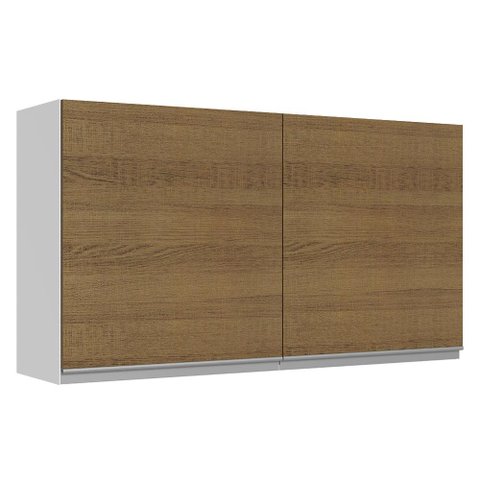 Armário De Cozinha Aéreo 100% MDF 120 cm 2 Portas Branco/Rustic Acordes Madesa