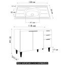 Ver imagem 5 de Balcão de Cozinha com Pia Inox 120cm Pérola Z34 Freijó/grafite - Mpozenato