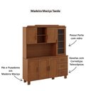 Ver imagem 4 de Armário de Cozinha Rústico Madeira Maciça 1290c Cobre 6 Portas e 3 Gavetas Castanho Finestra
