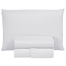 Roupa de Cama Solteiro 400 Fios 3 Peças Hotel Pousada Macio Acetinado:branco - 1