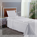 Ver imagem 3 de Roupa de Cama Solteiro 400 Fios 3 Peças Hotel Pousada Macio Acetinado:branco