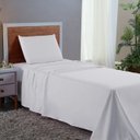 Ver imagem 2 de Roupa de Cama Solteiro 400 Fios 3 Peças Hotel Pousada Macio Acetinado:branco