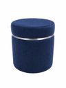 Ver imagem 2 de Kit de Puff com Cinta Superior Prata Azul Veludo - Let Móveis