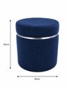 Ver imagem 3 de Kit de Puff com Cinta Superior Prata Azul Veludo - Let Móveis