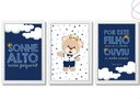 Ver imagem 1 de 3 Quadros Decorativos Ursinho Príncipe 20x30 Moldura e Vidro:branca