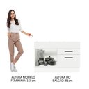 Ver imagem 5 de Balcão Gabinete de Pia Cozinha 120 x 60 cm 1 Porta 2 Gavetas Branco (Sem Tampo) Agata Madesa