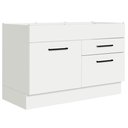 Ver imagem 1 de Balcão Gabinete de Pia Cozinha 120 x 60 cm 1 Porta 2 Gavetas Branco (Sem Tampo) Agata Madesa