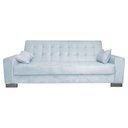 Ver imagem 1 de Sofá Cama 2 Lugares para Sala de Estar Lisboa Suede Cinza