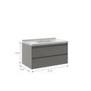 Ver imagem 2 de Gabinete para Banheiro 80cm Maresias Cimento/Cimento