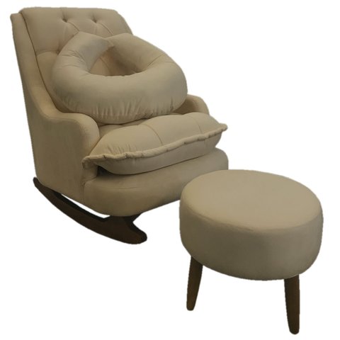 Kit Amamentação com Balanço Suede Bege Rosado - Dominic Decor Lille