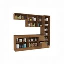 Ver imagem 4 de Cozinha Compacta Modulada 5 Peças com Paneleiro Vibra Marrom/Canela/Verde Pistache Super Brilho