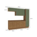 Ver imagem 3 de Cozinha Compacta Modulada 5 Peças com Paneleiro Vibra Marrom/Canela/Verde Pistache Super Brilho