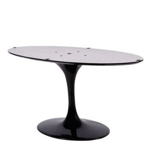 Base de Mesa de Jantar Saarinen Oval Para Tampo de 137x90 Cm Preta Modelar Art Moveis