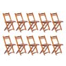 Kit 10 Cadeiras Dobrável Madeira Maciça Ypê Perfeita para Ambientes Externos e Cobertos Cerejeira - 1